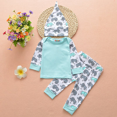 Conjunto de Tres Piezas Infantil con Capucha Diseño Elefante Adorable - Image 8