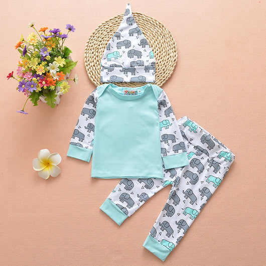 Conjunto de Tres Piezas Infantil con Capucha Diseño Elefante Adorable - Image 8