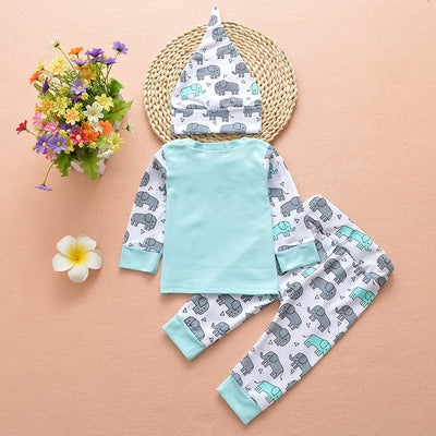 Conjunto de Tres Piezas Infantil con Capucha Diseño Elefante Adorable - Image 9