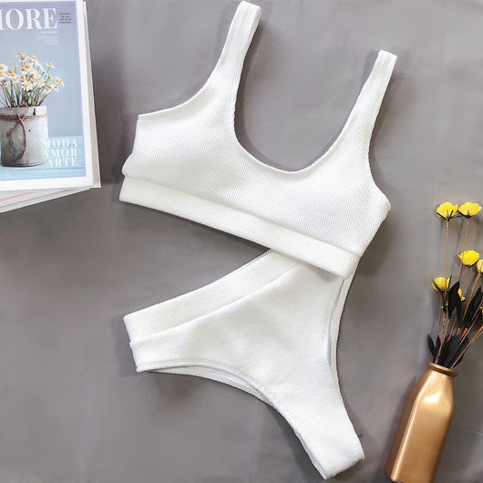 Traje de Baño Cintura Alta con Abertura para Mujer - Image 15