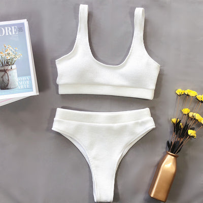 Traje de Baño Cintura Alta con Abertura para Mujer - Image 17