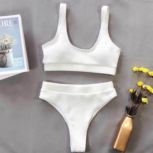 Traje de Baño Cintura Alta con Abertura para Mujer - Image 17