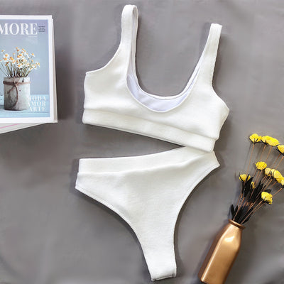Traje de Baño Cintura Alta con Abertura para Mujer - Image 18
