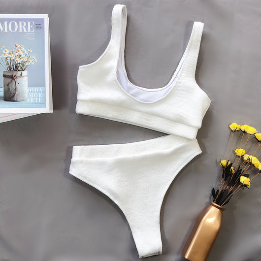 Traje de Baño Cintura Alta con Abertura para Mujer - Image 18