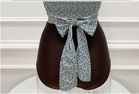 Traje de Baño Entallado con Moño y Cintura Alta con Abertura - Image 14