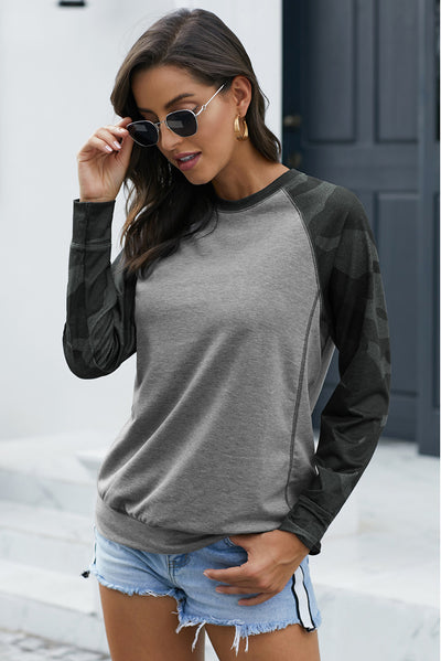 Sudadera Mujer Estampado Camuflaje Cuello Redondo Manga Larga - Image 11