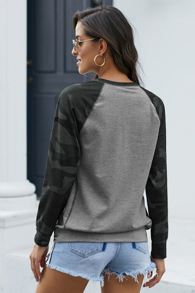 Sudadera Mujer Estampado Camuflaje Cuello Redondo Manga Larga - Image 12