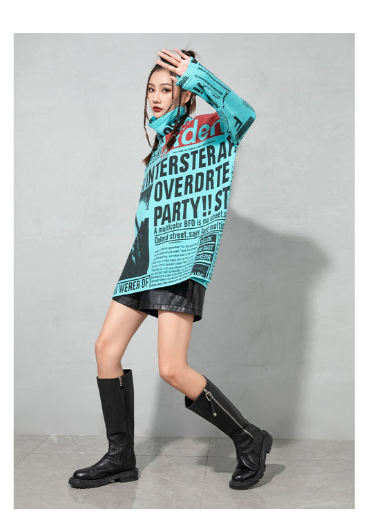 Suéter Tejido Mujer con Estampado de Letras - Corte Slim Talla Grande - Image 17