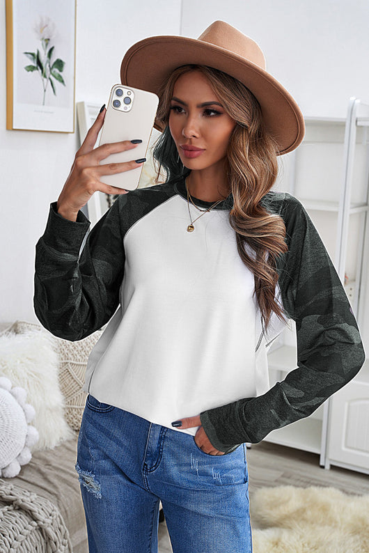 Sudadera Mujer Estampado Camuflaje Cuello Redondo Manga Larga - Image 18