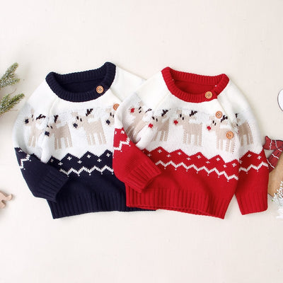 Suéter Navideño Tejido con Reno para Niños y Niñas - Image 5