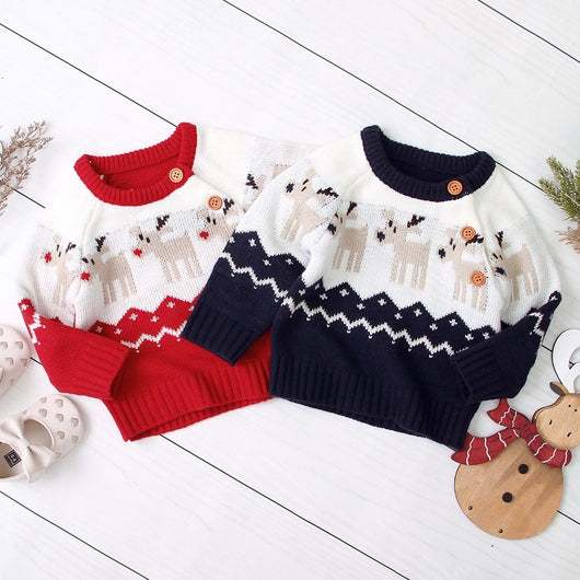 Suéter Navideño Tejido con Reno para Niños y Niñas - Image 8