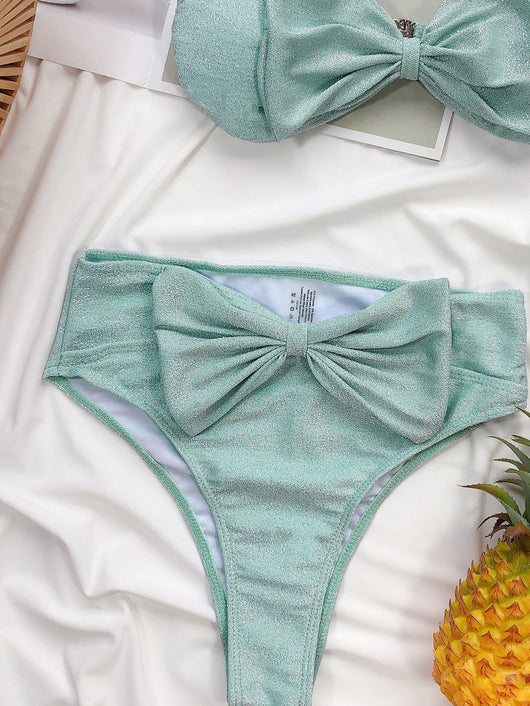 Bikini de Seda Brillante con Diseño Asimétrico - Image 15