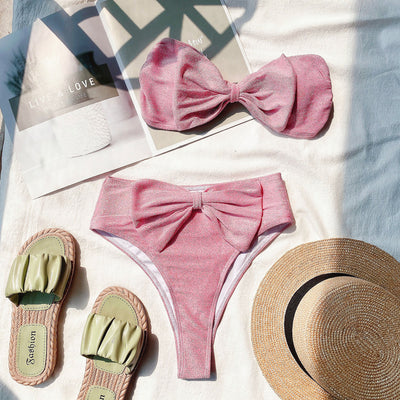Bikini de Seda Brillante con Diseño Asimétrico - Image 19