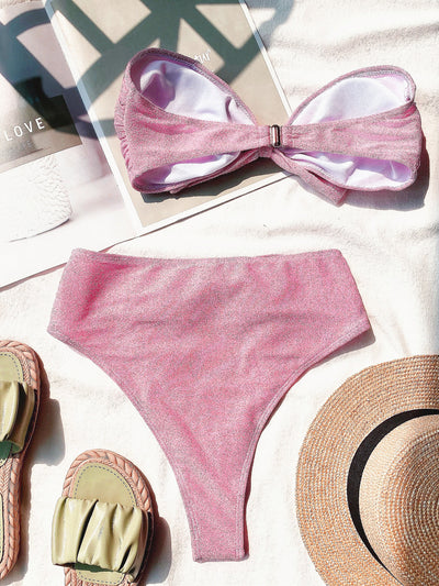 Bikini de Seda Brillante con Diseño Asimétrico - Image 22