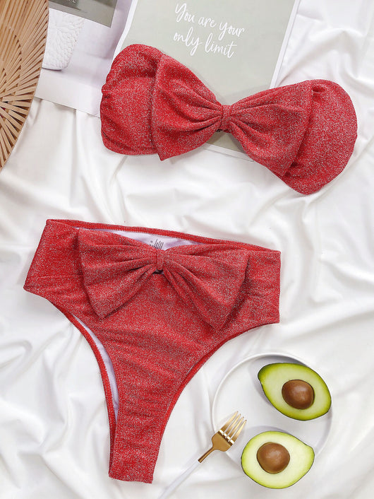 Bikini de Seda Brillante con Diseño Asimétrico - Image 23
