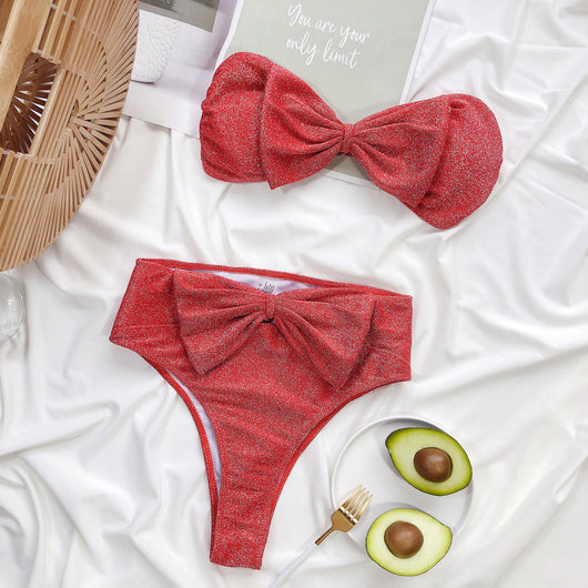Bikini de Seda Brillante con Diseño Asimétrico - Image 24