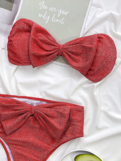 Bikini de Seda Brillante con Diseño Asimétrico - Image 25