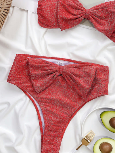 Bikini de Seda Brillante con Diseño Asimétrico - Image 26