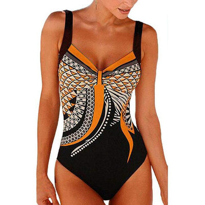Traje de Baño Retro Estampado Espalda Descubierta para Mujer - Image 14