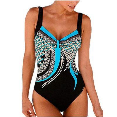 Traje de Baño Retro Estampado Espalda Descubierta para Mujer - Image 18