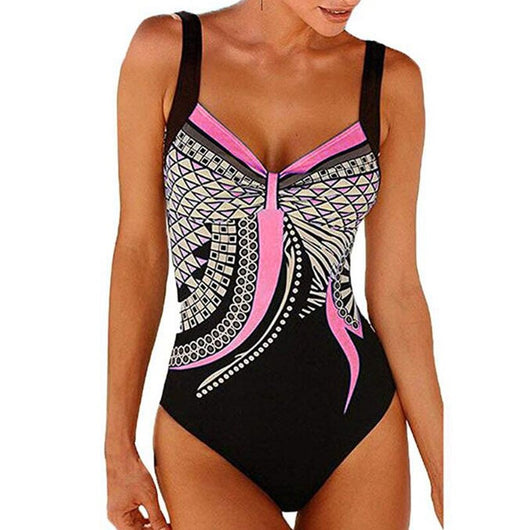 Traje de Baño Retro Estampado Espalda Descubierta para Mujer - Image 20