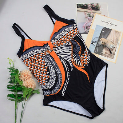 Traje de Baño Retro Estampado Espalda Descubierta para Mujer - Image 24