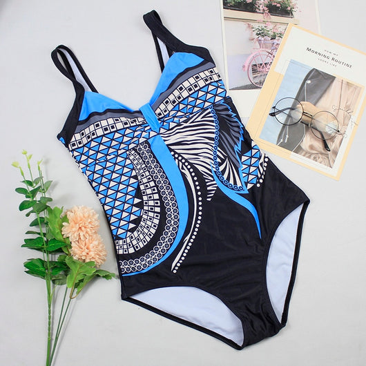 Traje de Baño Retro Estampado Espalda Descubierta para Mujer - Image 29