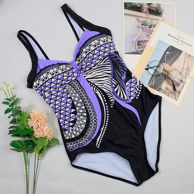 Traje de Baño Retro Estampado Espalda Descubierta para Mujer - Image 34