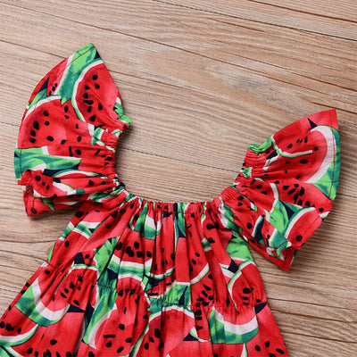 Enterizo para Bebé Estampado Sandía con Encaje Rojo - Image 8