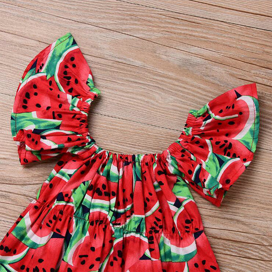 Enterizo para Bebé Estampado Sandía con Encaje Rojo - Image 8