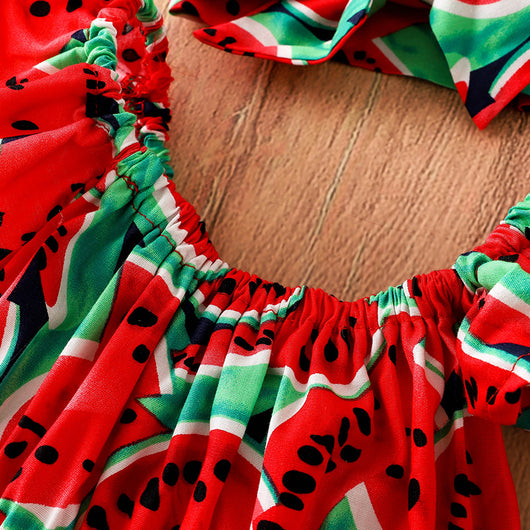 Enterizo para Bebé Estampado Sandía con Encaje Rojo - Image 10