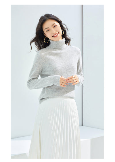 Suéter de Cachemira Pura para Mujer Cuello Alto - Image 11