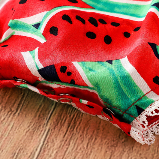 Enterizo para Bebé Estampado Sandía con Encaje Rojo - Image 11