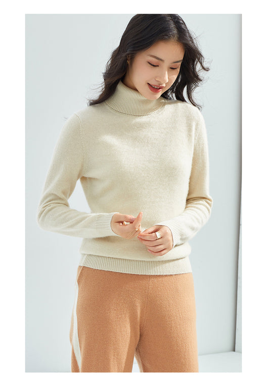 Suéter de Cachemira Pura para Mujer Cuello Alto - Image 13