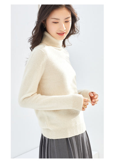 Suéter de Cachemira Pura para Mujer Cuello Alto - Image 19