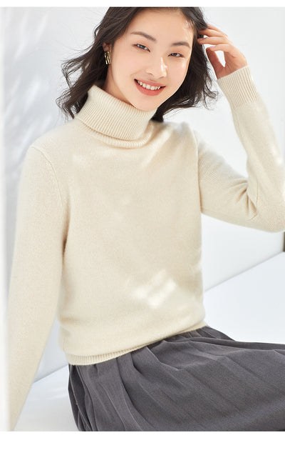 Suéter de Cachemira Pura para Mujer Cuello Alto - Image 20