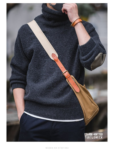 Suéter Cuello Alto de Mohair Sintético Grueso y Cálido para Hombre - Image 18