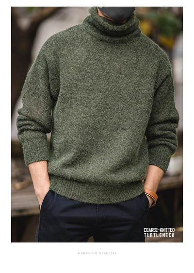 Suéter Cuello Alto de Mohair Sintético Grueso y Cálido para Hombre - Image 19