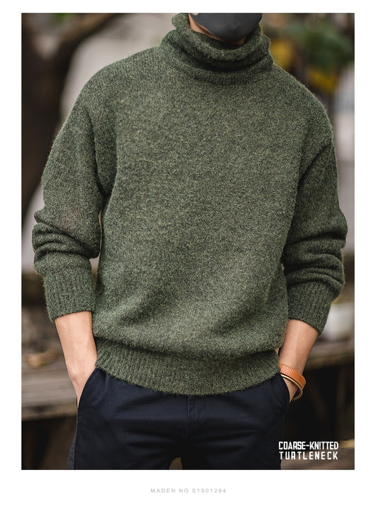 Suéter Cuello Alto de Mohair Sintético Grueso y Cálido para Hombre - Image 19