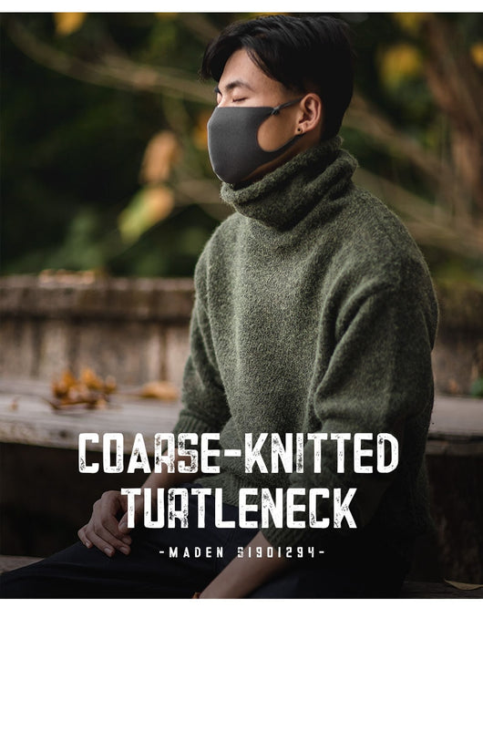 Suéter Cuello Alto de Mohair Sintético Grueso y Cálido para Hombre - Image 21