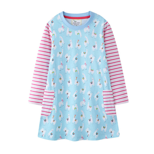 Vestido Infantil de Manga Larga con Diseños Animados - Image 6