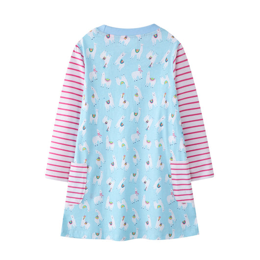 Vestido Infantil de Manga Larga con Diseños Animados - Image 7