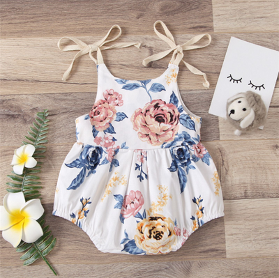 Enterizo Triangular Floral Bicolor para Bebé Niña - Image 9