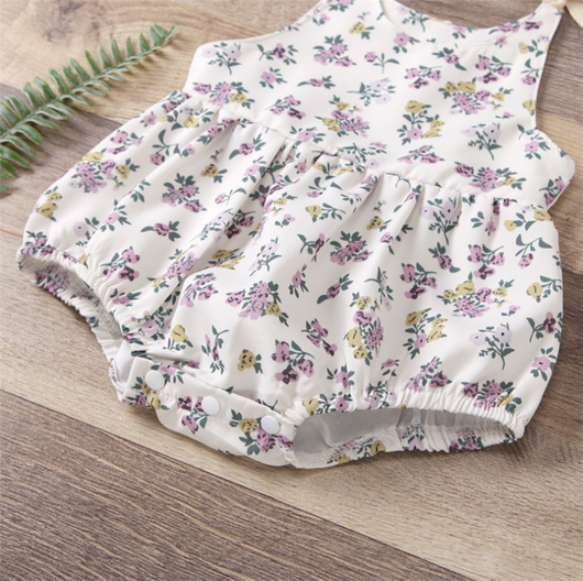 Enterizo Triangular Floral Bicolor para Bebé Niña - Image 10