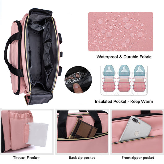 Bolsa Multifuncional 3 en 1: Cuna Portátil, Mochila y Bolso Mensajero - Image 9