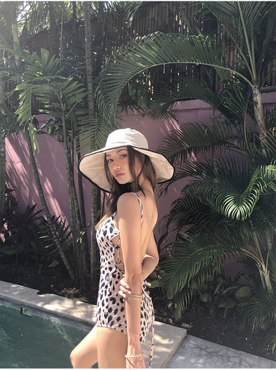 Traje de Baño Estampado Leopardo con Espalda Cruzada - Image 8