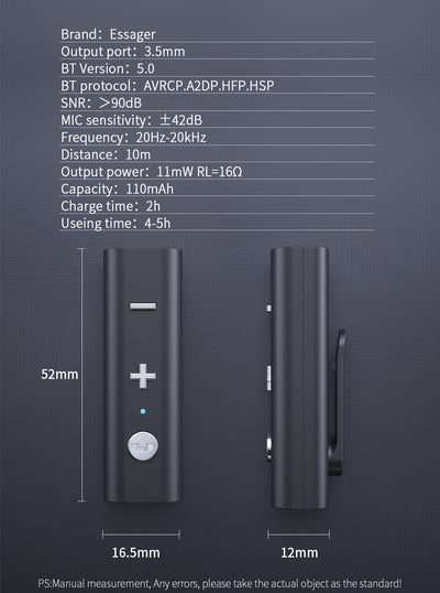 Adaptador Receptor Bluetooth 5.0 Essager para Jack 3.5mm - Image 18