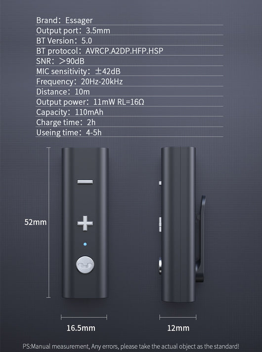 Adaptador Receptor Bluetooth 5.0 Essager para Jack 3.5mm - Image 18