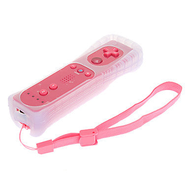 White Wii remote with a light blue silicone sleeve and a white Nunchuk controller with a grey wrist strap. - Image 21