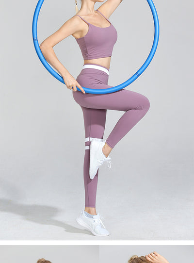 Conjunto Deportivo Mujer: Sostén Yoga Reforzado con Pantalón Rayado - Image 12